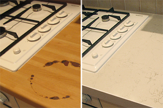 Easily replace damaged kitchen worktops
